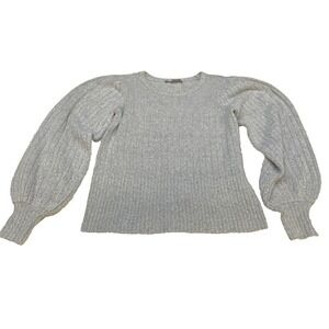 Marled Reunited‎ Clothing Ribbed Grey Sweater Puffed Sleeve Comfort M